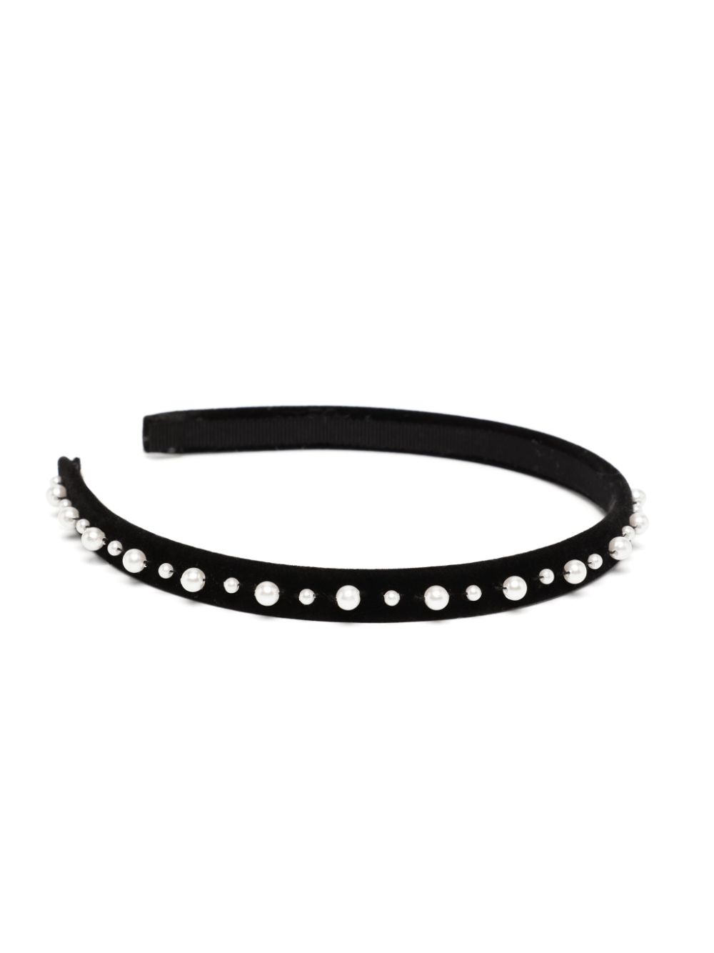 Jennifer Behr pearl headband - Zwart