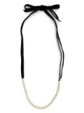 Jennifer Behr pearl ribbon necklace - Black