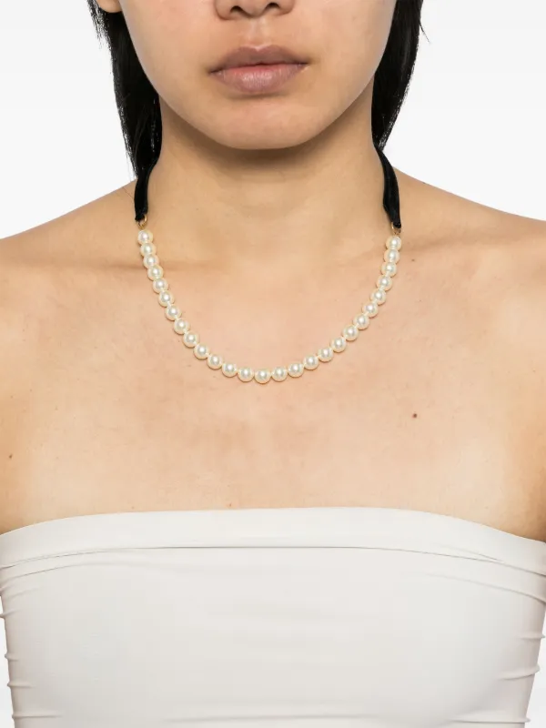 Jennifer Behr☆パール リボン ネックレス♪【送料込】 Jennifer Behr パール リボン ネックレス | ブラック | FARFETCH JP