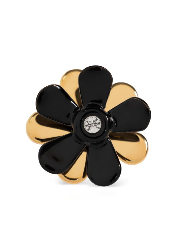 【関税込み】Marni ブラック＆ゴールド Flower Pop ピアス Marni Flower Pop ピアス | ブラック | FARFETCH JP