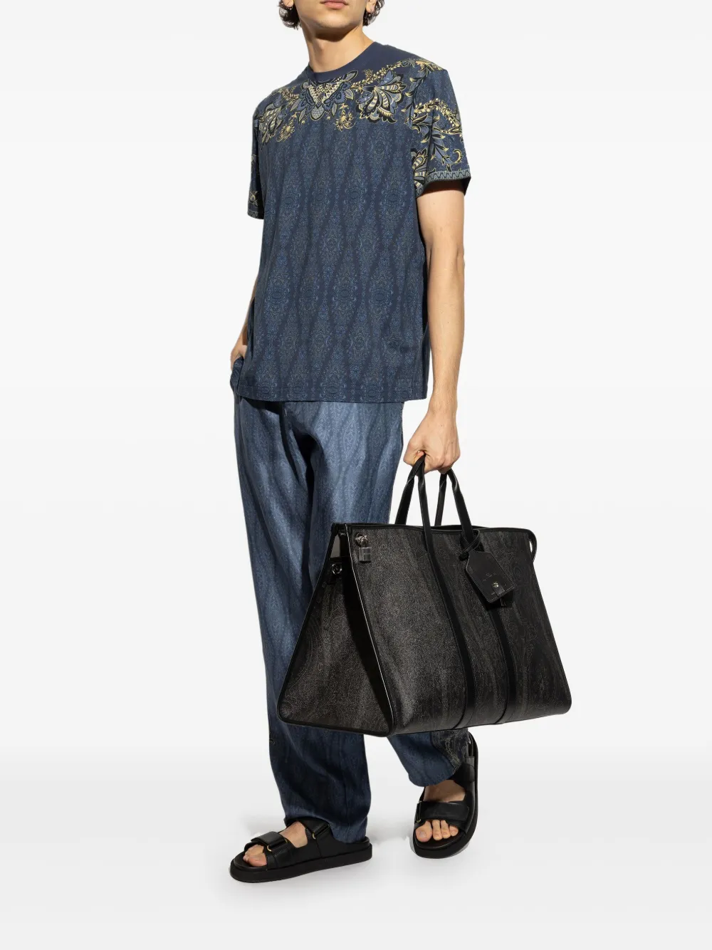 ETRO レザー サンダル | ブラック | FARFETCH JP