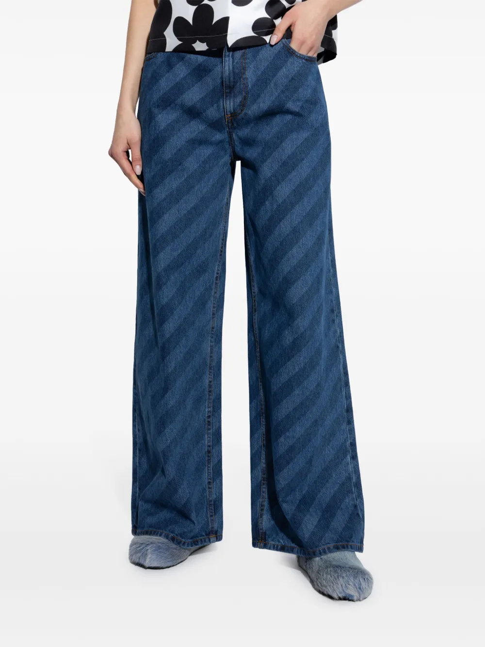Marni Gestreepte jeans Blauw