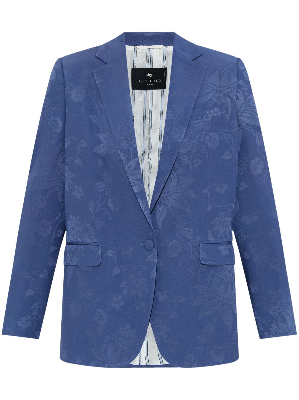 ETRO Blazer met bloemenjacquard Blauw