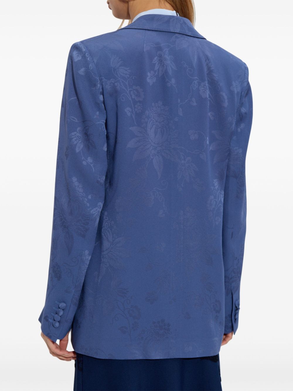 ETRO Blazer met bloemenjacquard Blauw