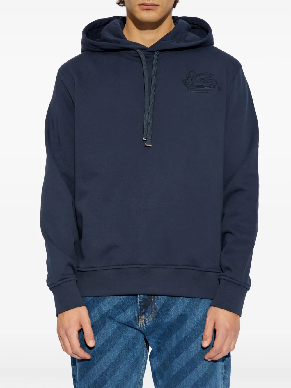 ETRO Hoodie met Pegaso-borduurwerk Blauw