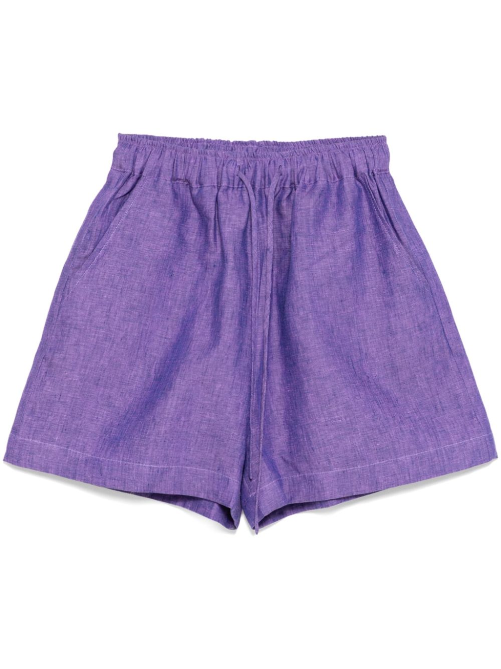 tie linen shorts