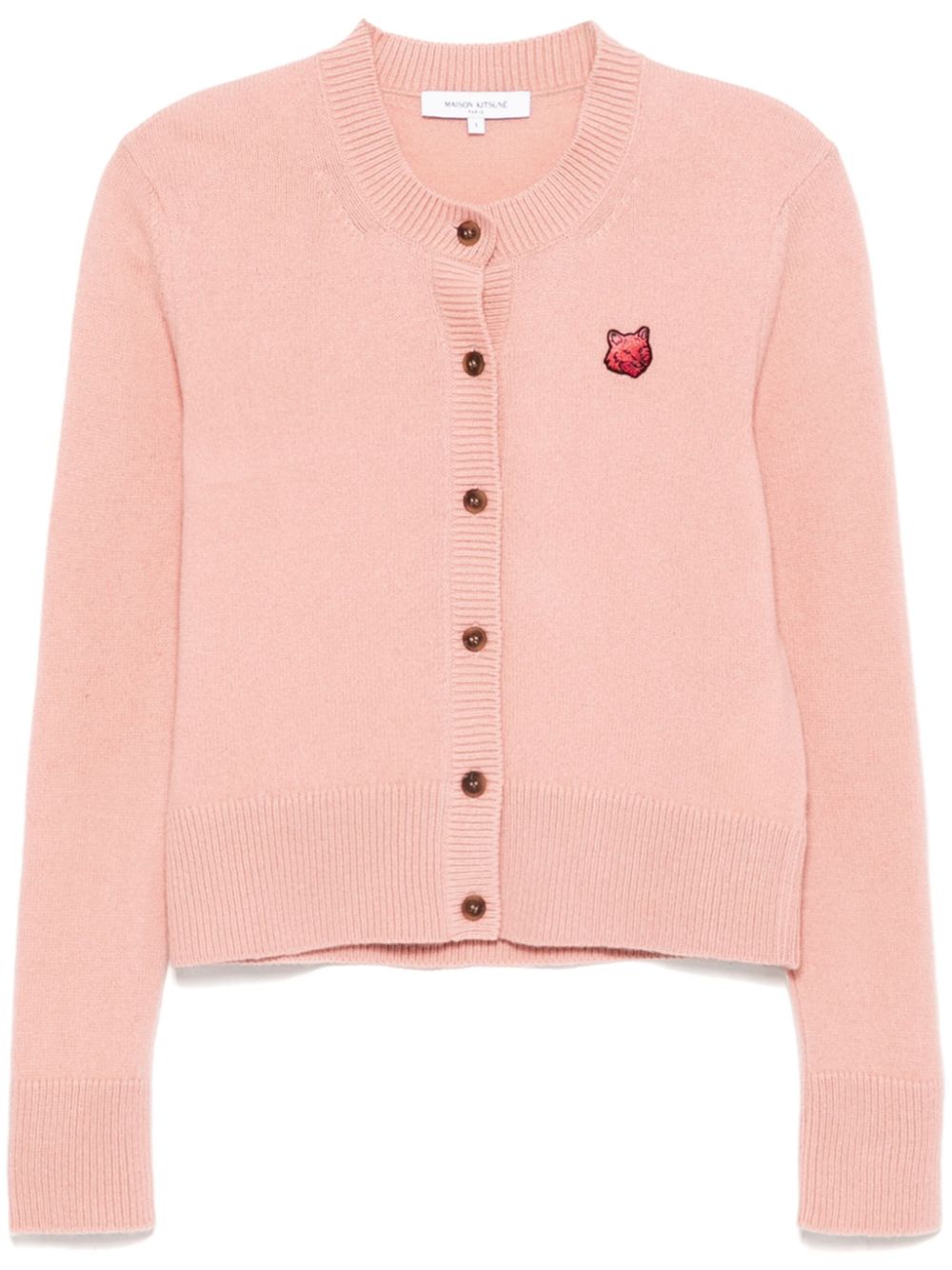 Maison Kitsuné bold fox head patch cardigan