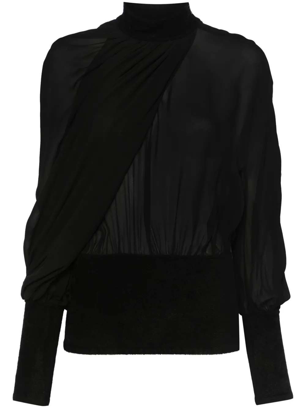 Alaïa georgette cape blouse | Black | Image 1