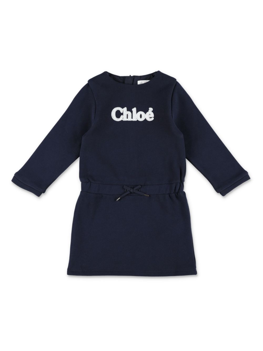 Chloé Kids logo-appliqué dress - Blue