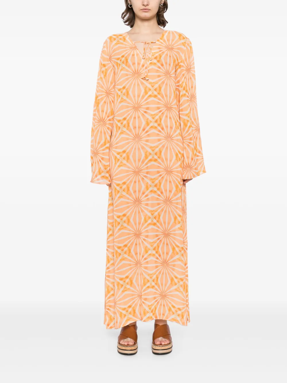 Bambah geometric-print dress - Oranje