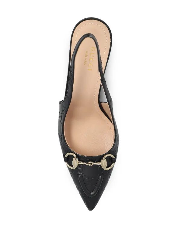 GUCCI ブラック ミュール ポインテッドトゥ Gucci 100mm Horsebit Pumps | Black | FARFETCH