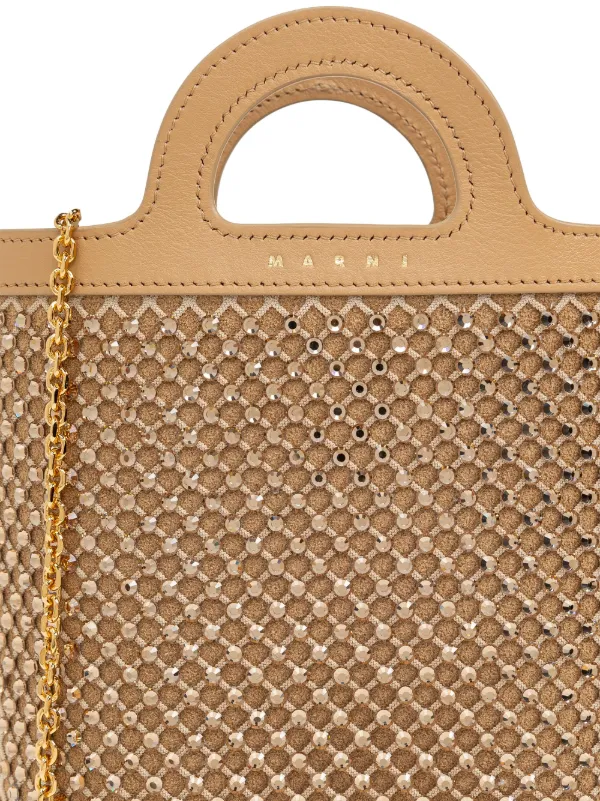 新着!【MARNI】ビジュートリム ハンドバッグ Marni ビジュートリム ハンドバッグ | ブラウン | FARFETCH JP