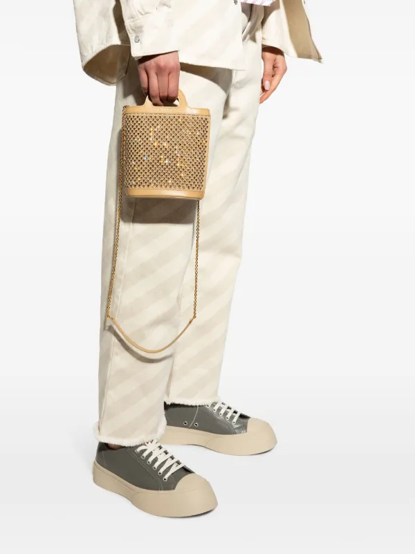 Marni ビジュートリム ハンドバッグ | ブラウン | FARFETCH JP