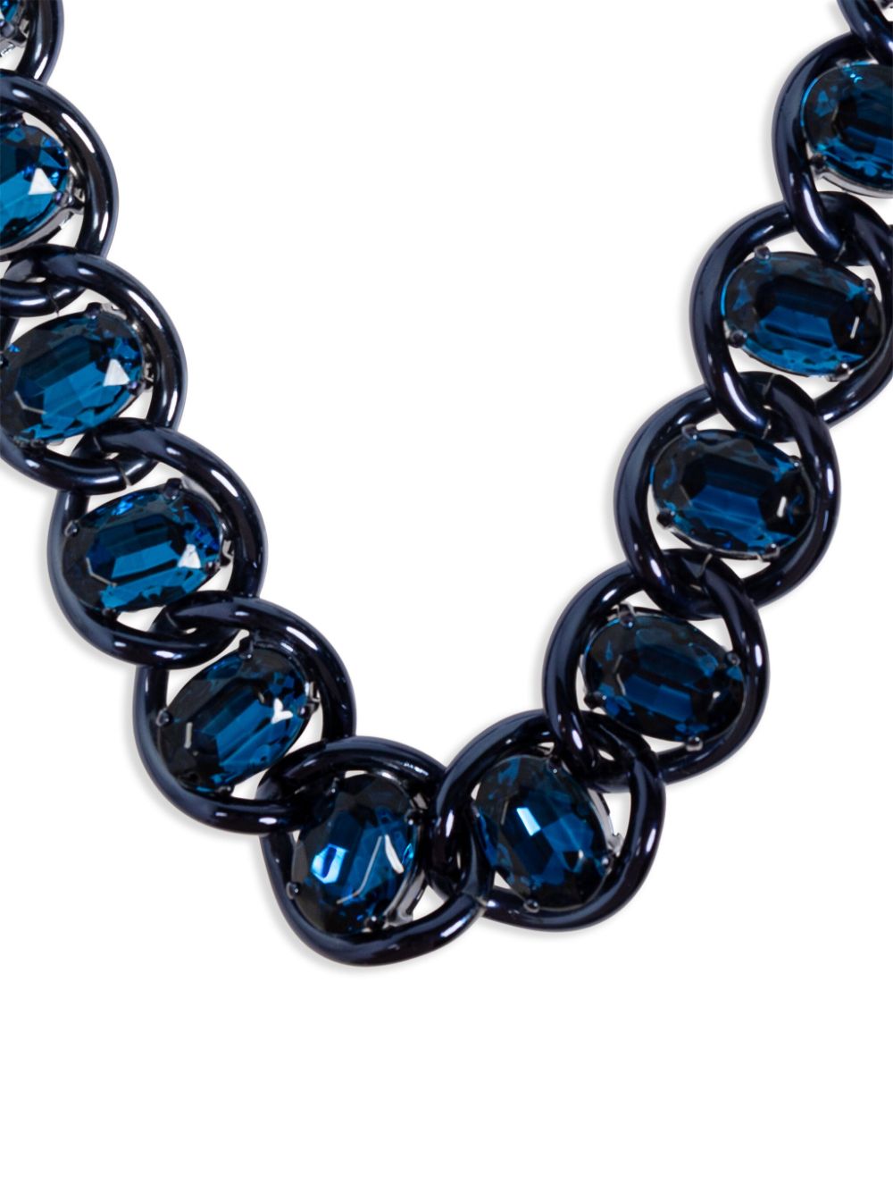 Marni crystal-embellished necklace - Blauw