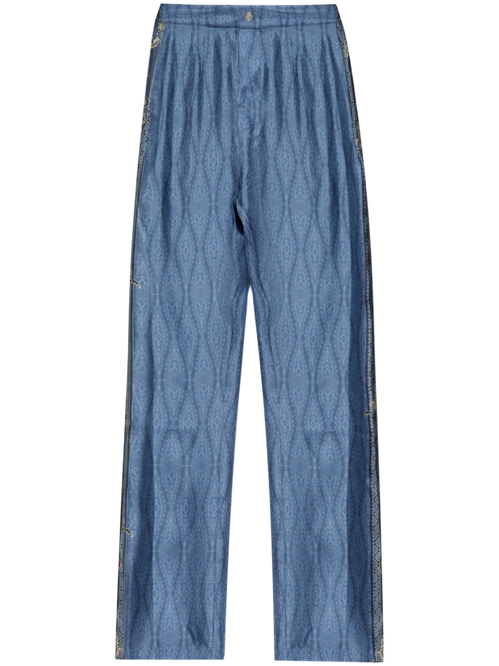 ETRO silk trousers Blauw