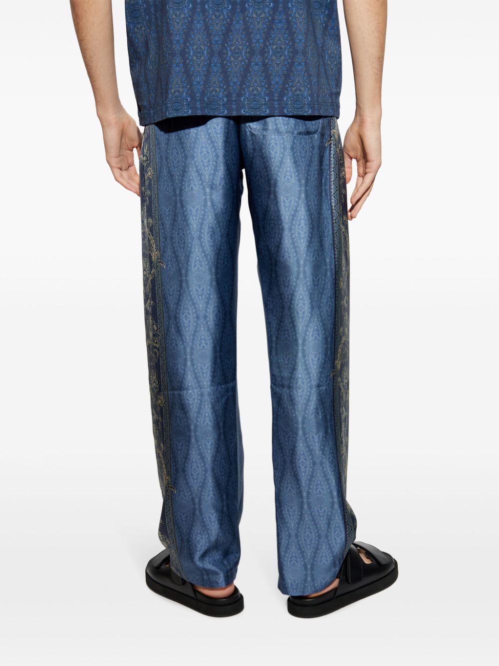 ETRO silk trousers Blauw