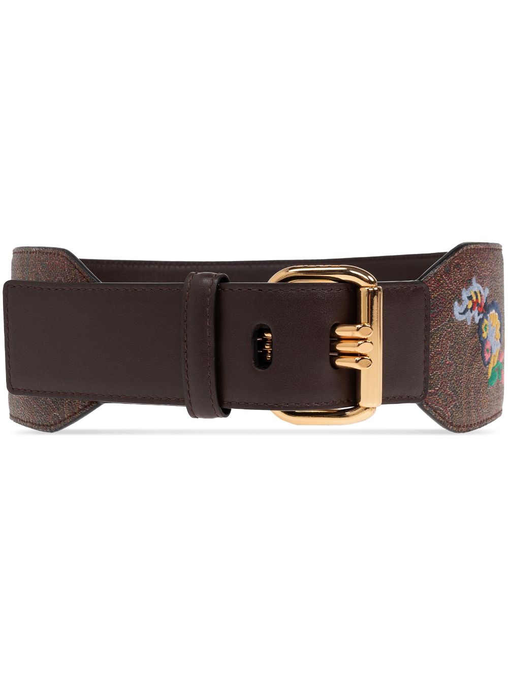 ETRO floral-embroidered belt - Brown