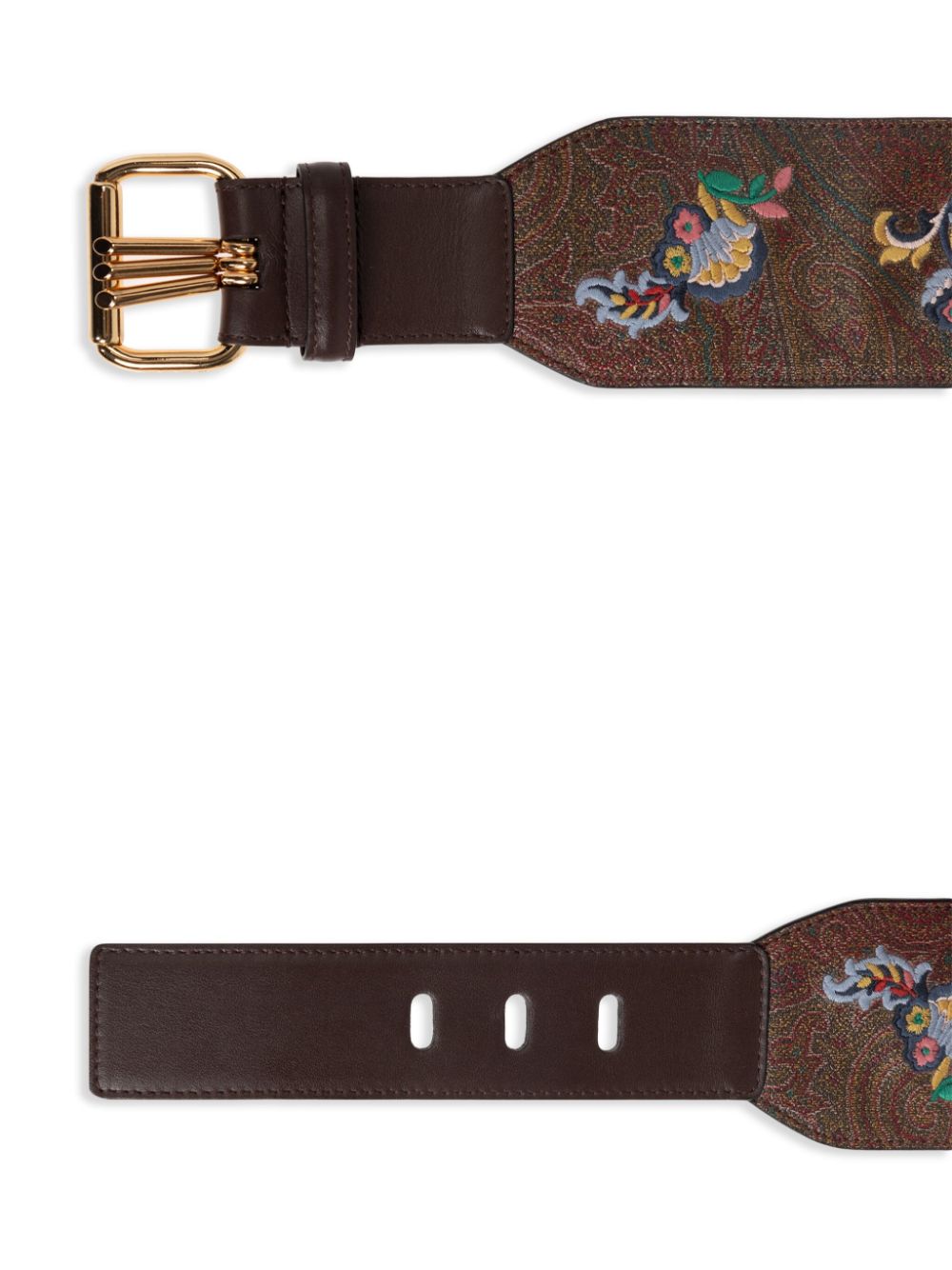 ETRO floral-embroidered belt - Bruin