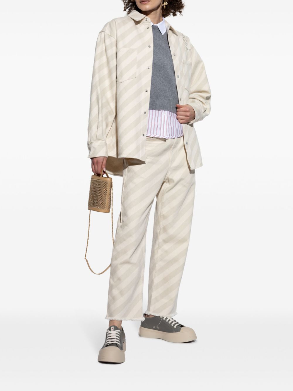 Marni striped trousers - Wit