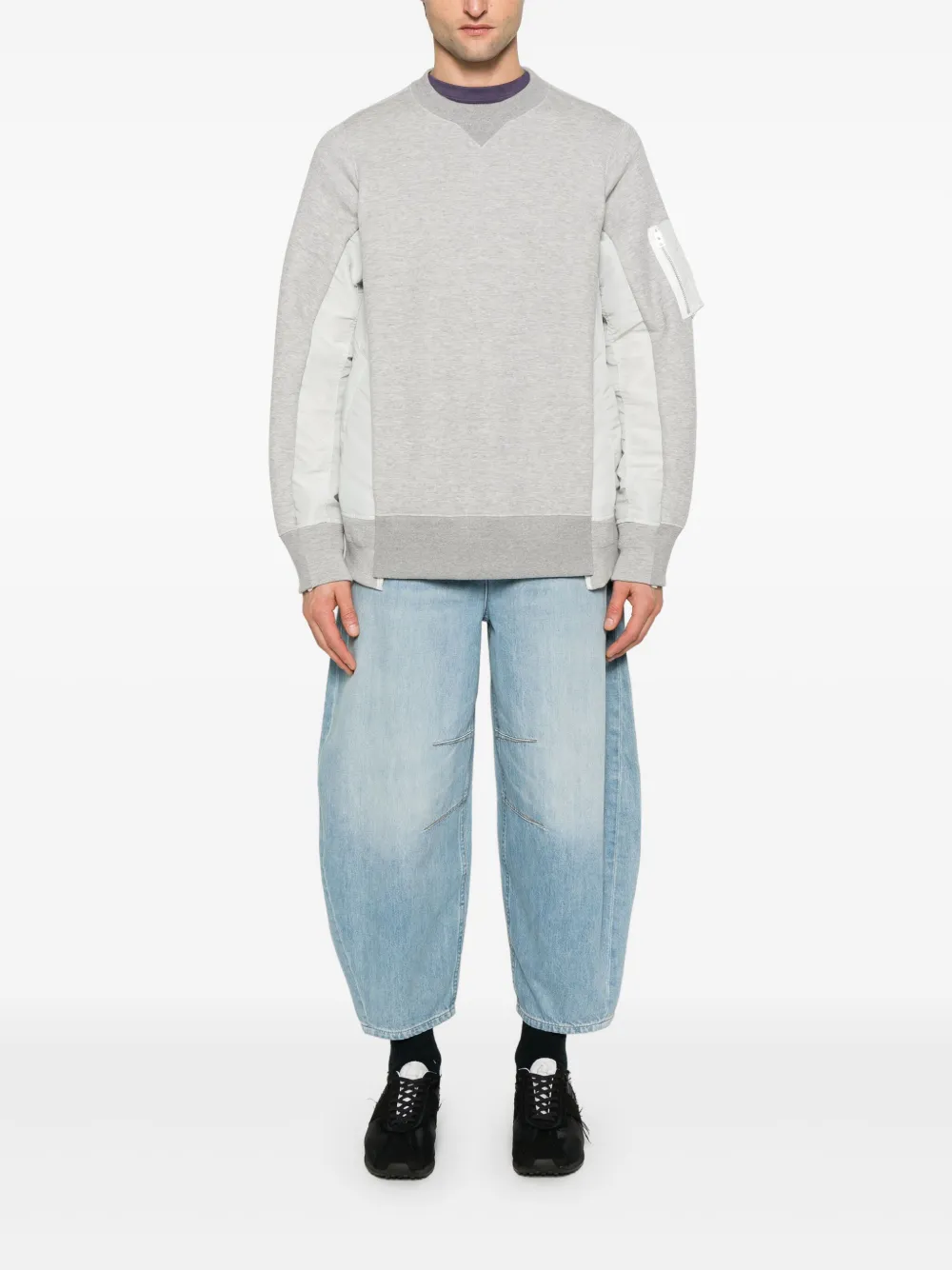 sacai panelled sweatshirt - Grijs