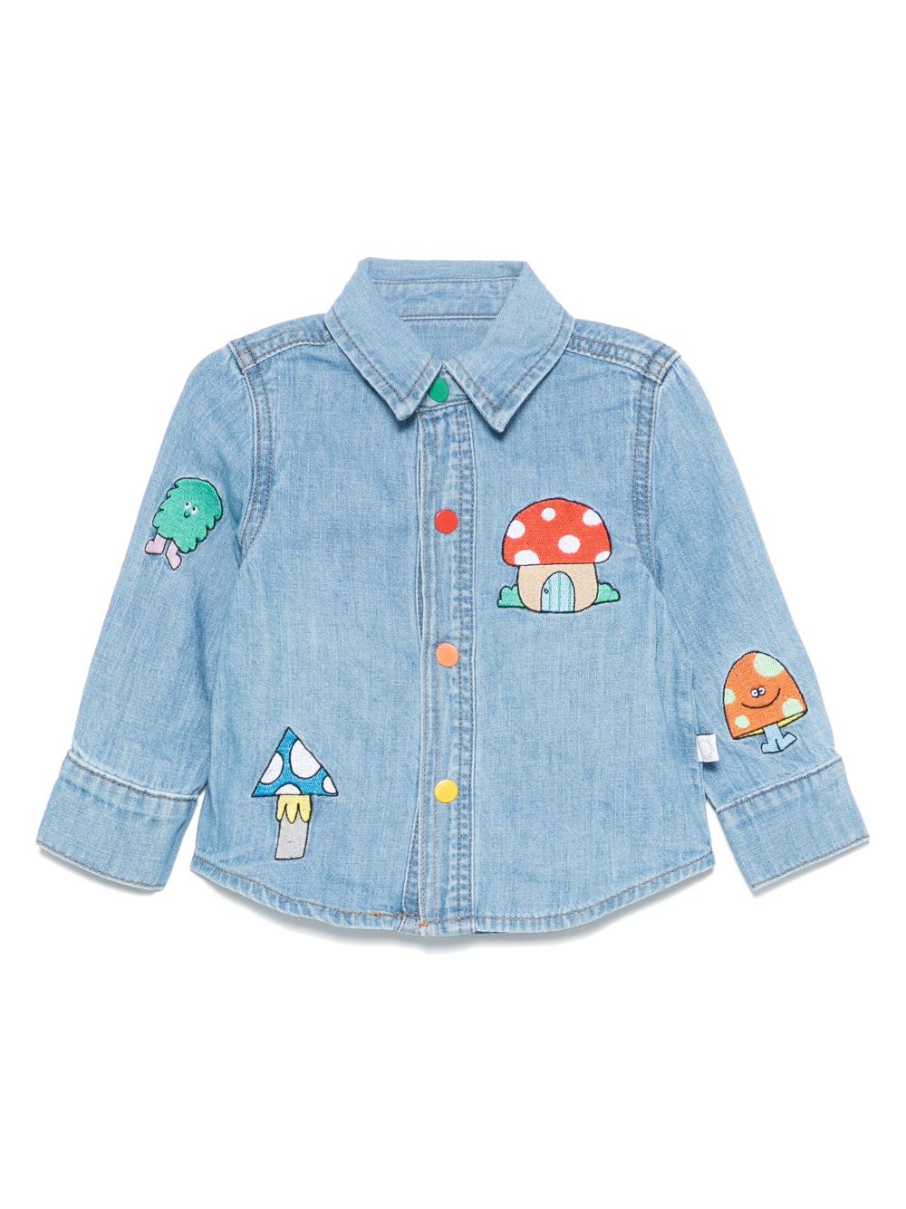 Stella McCartney Kids embroidered-motif shirt - Blue