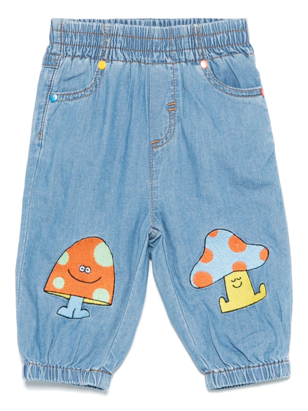 Stella McCartney Kids embroidered-motif jeans - Blue