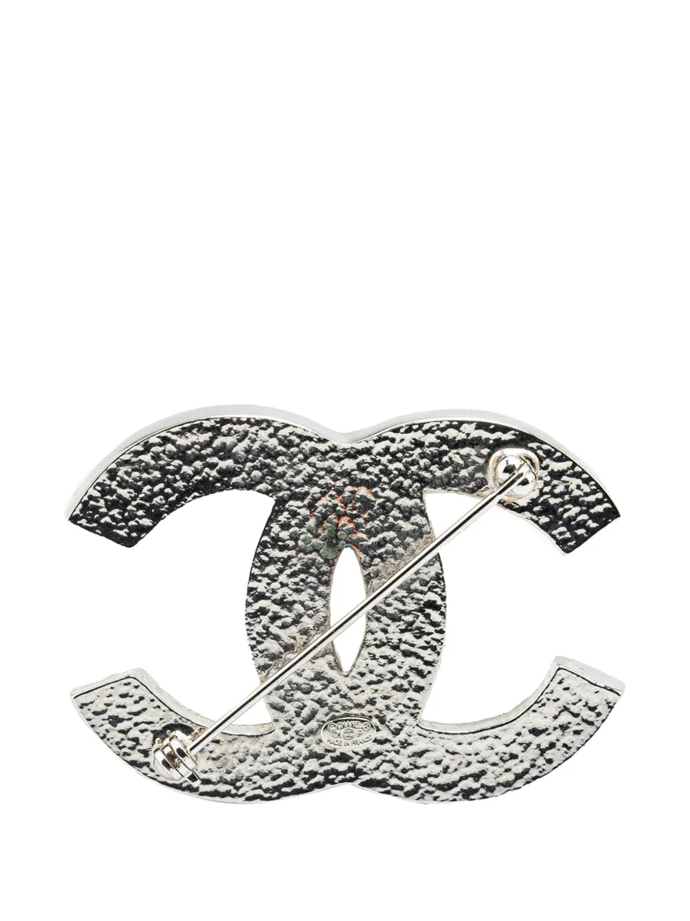 CHANEL Pre-Owned 2001 CC Crystal messing brooch - Zilver