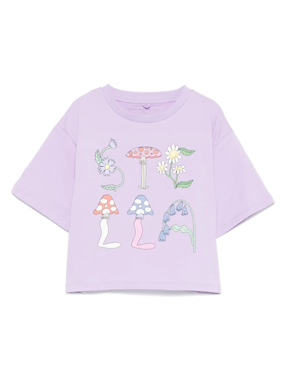 Stella McCartney Kids T-shirt met print Paars