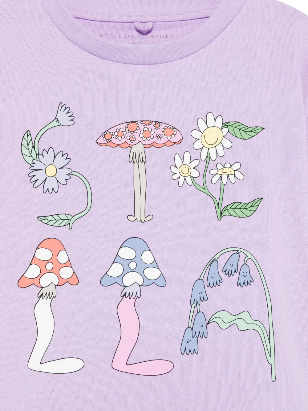 Stella McCartney Kids T-shirt met print Paars