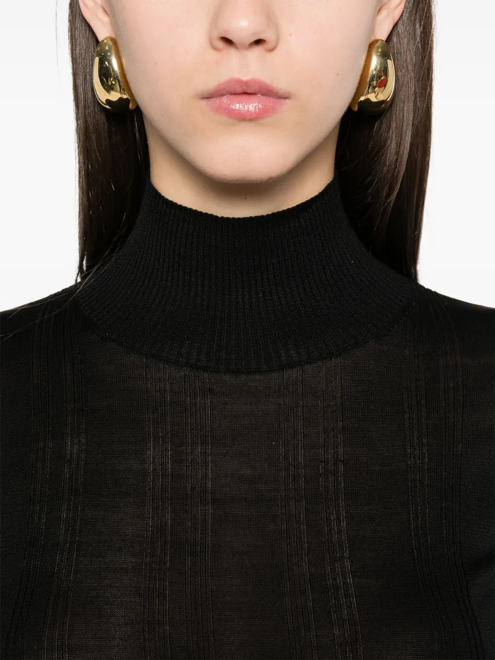 Shop Carven Roll-neck Sweater In Black