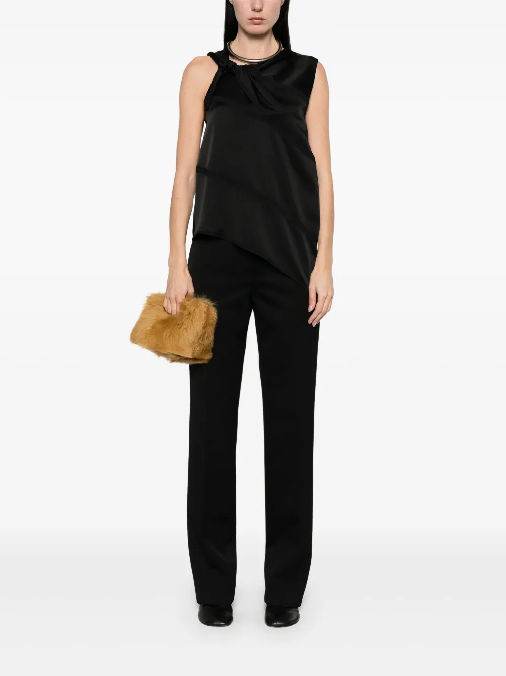jilsander Jil Sander Pantalon met grain-de-poudre - Zwart