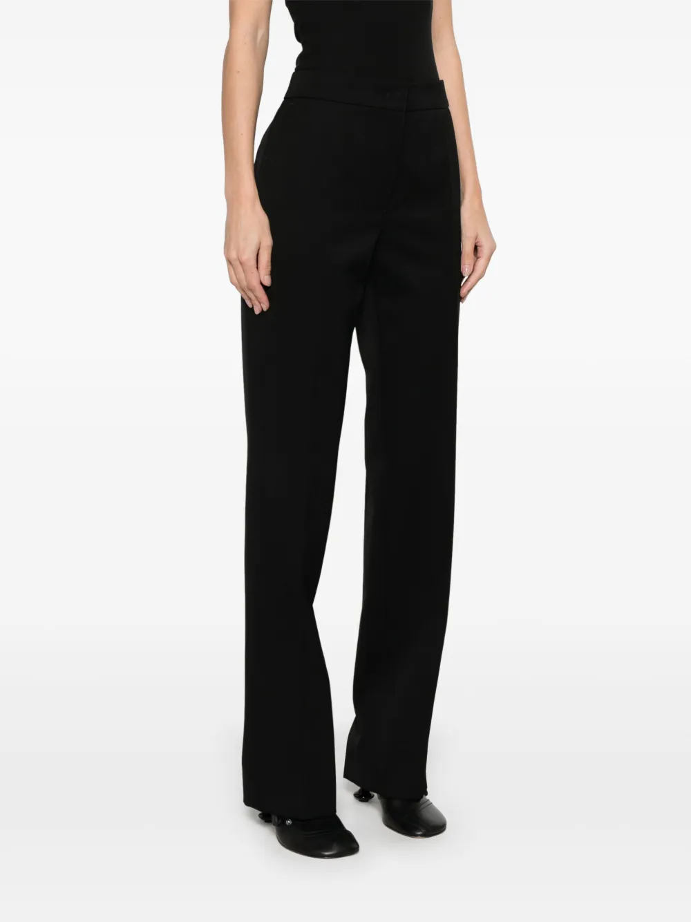 Jil Sander Pantalon met grain-de-poudre Zwart