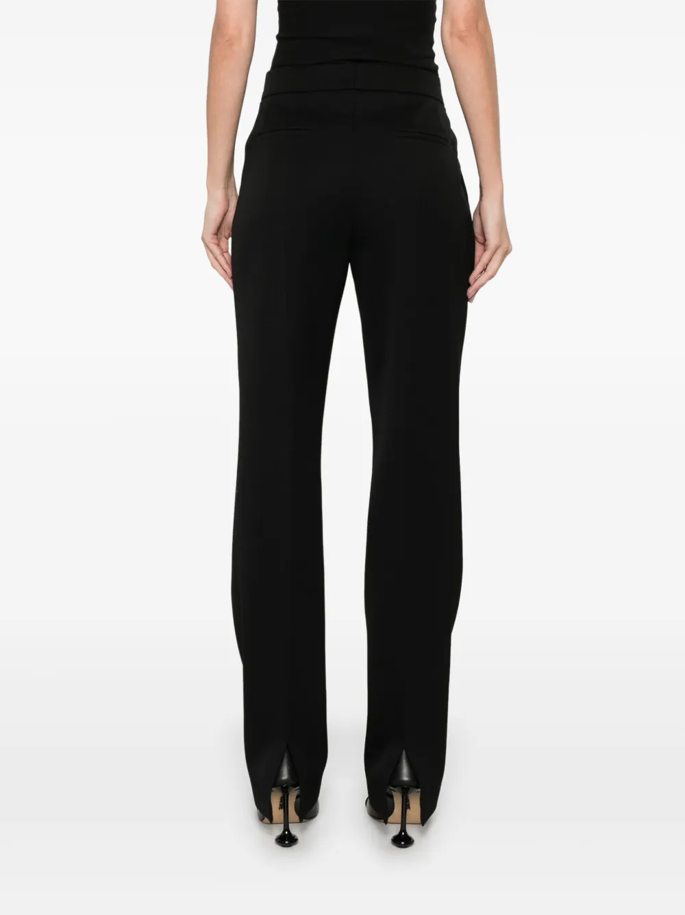 Jil Sander Pantalon met grain-de-poudre Zwart