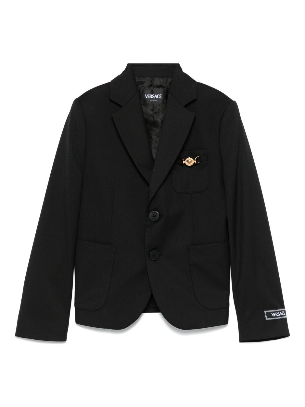 Versace Kids Blazer met Medusa-plakkaat Zwart