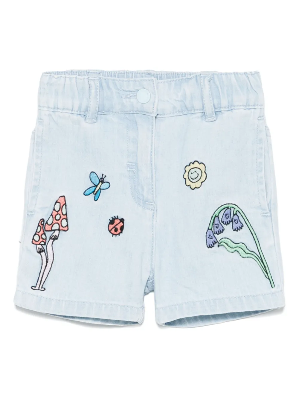 Stella McCartney Kids Spijkershorts met borduurwerk Blauw