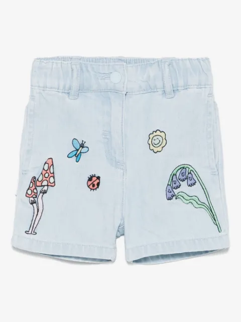 Stella McCartney Kids shorts de mezclilla bordados