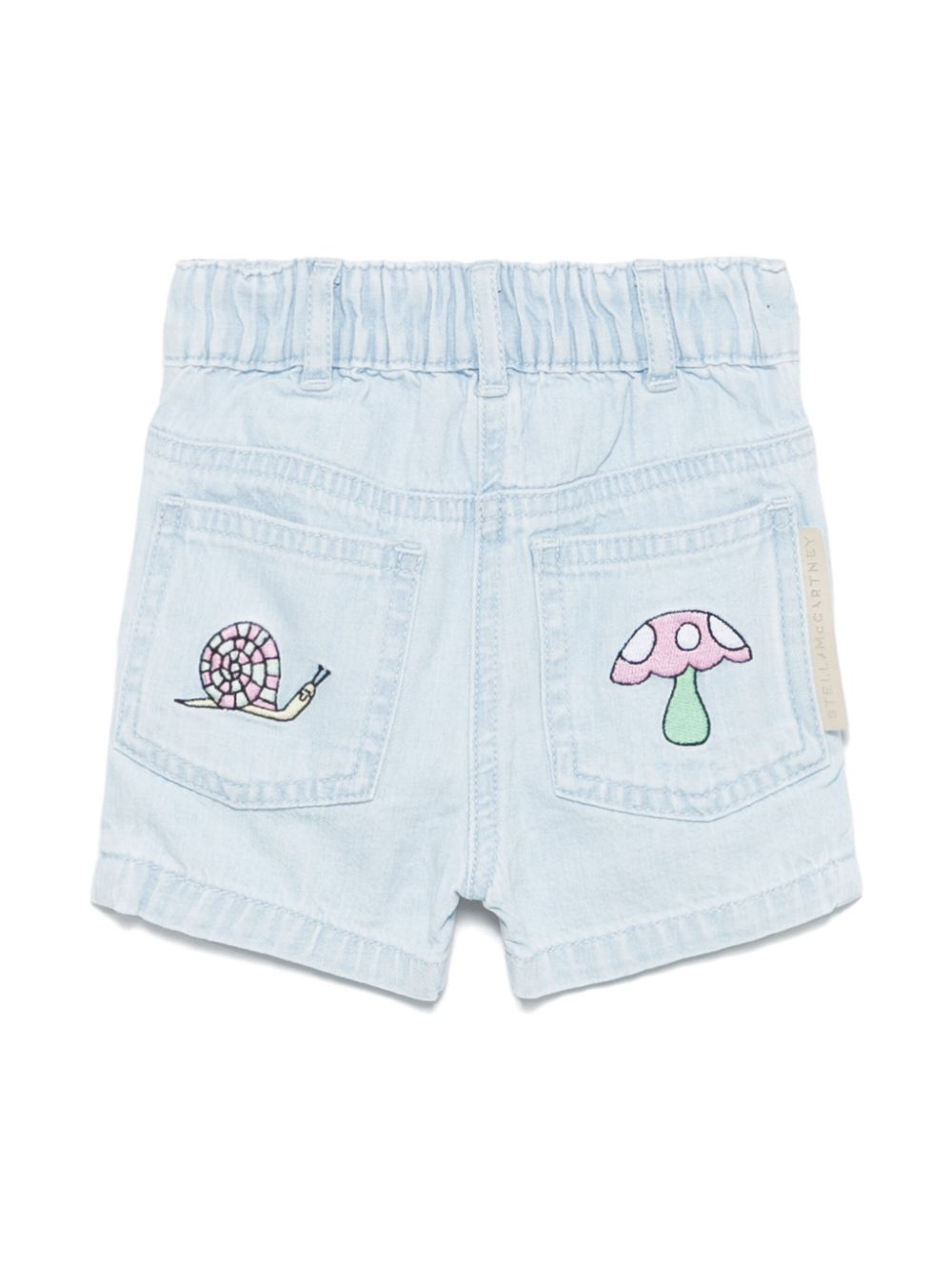 Stella McCartney Kids embroidered denim shorts - Blauw