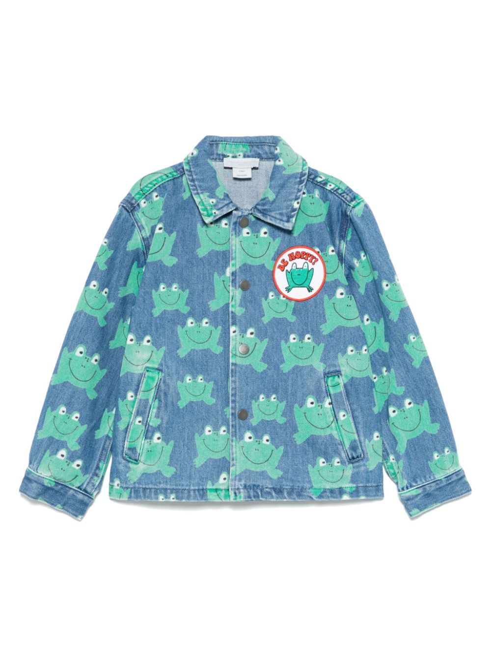 Stella McCartney Kids Spijkerjack met kikkerprint Blauw