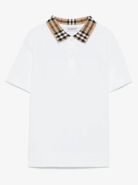Burberry Kids polo à carreau