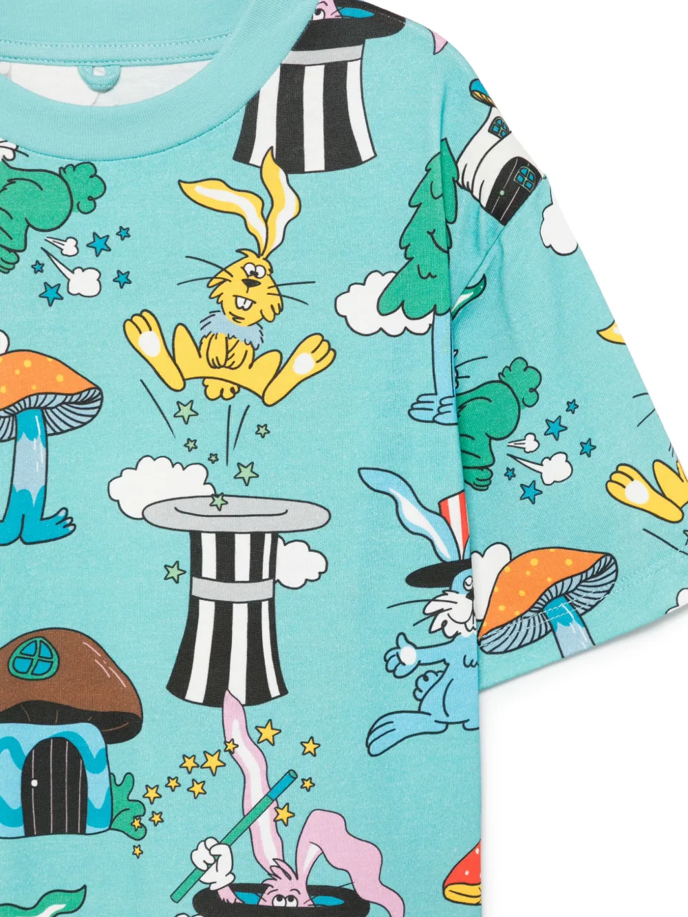 Stella McCartney Kids T-shirt met print Blauw