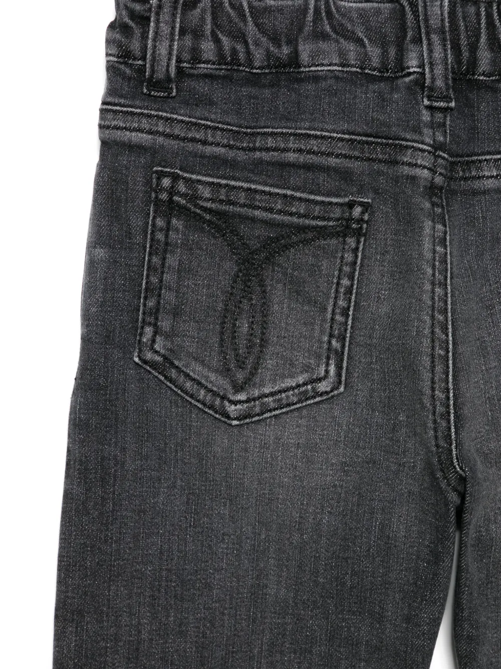 Shop Versace Medusa Head-button Jeans In Grey