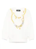 Versace Kids necklace-logo sweatshirt - White