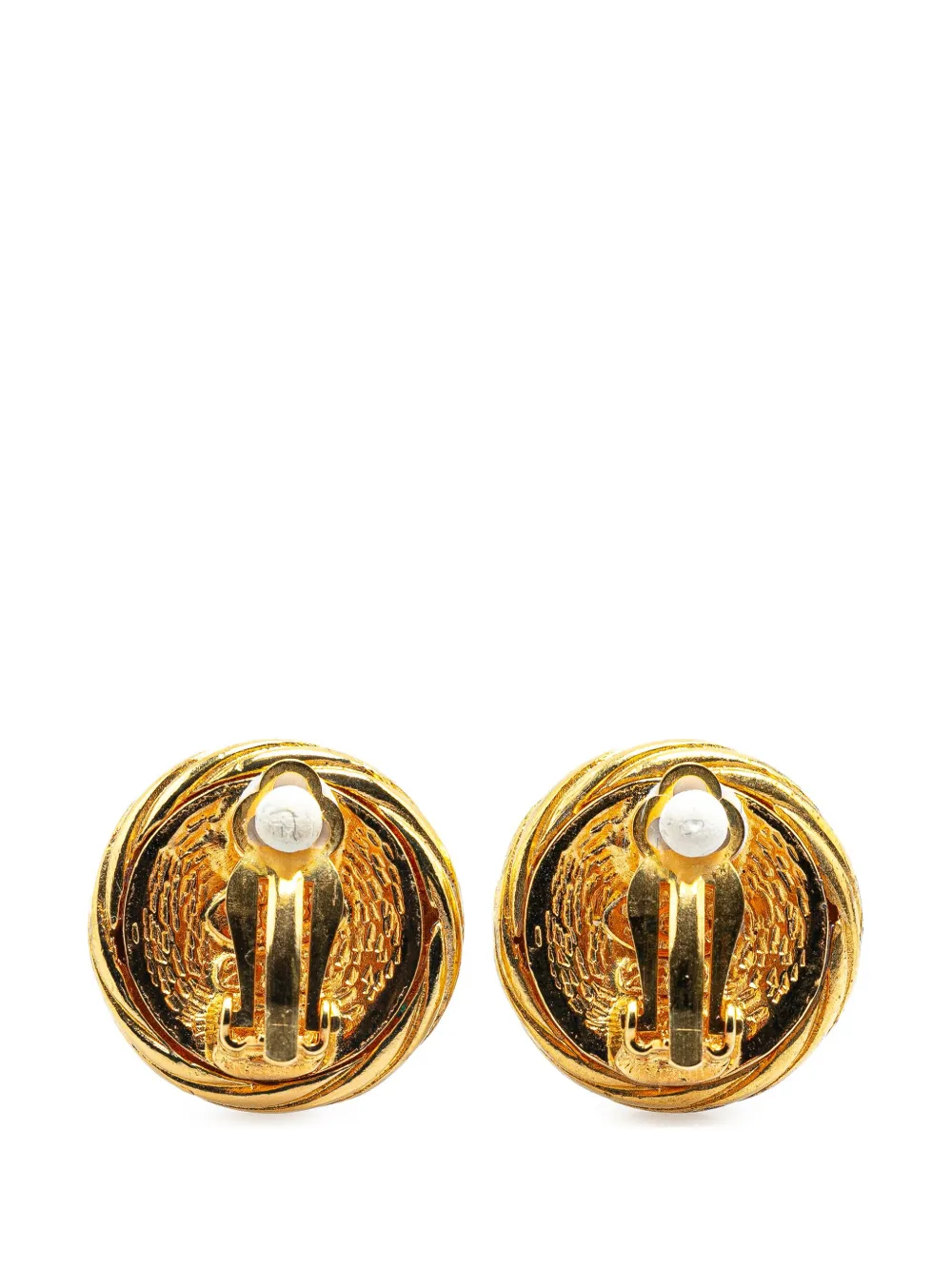 CHANEL Pre-Owned 1993 Gold Plated CC Clip On costume earrings - Goud