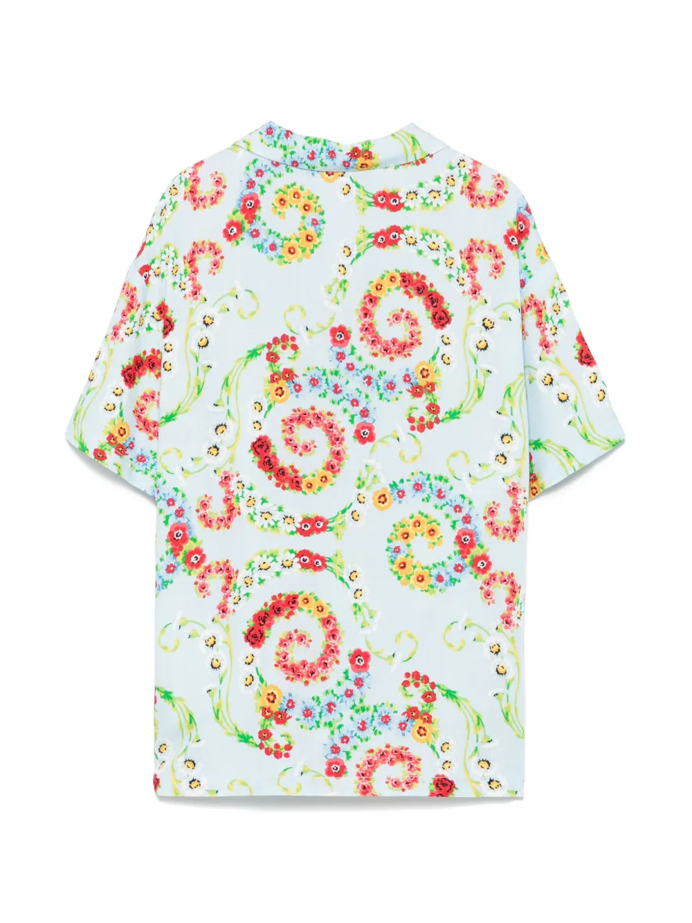 Versace Kids Shirt met bloemenprint - Blauw