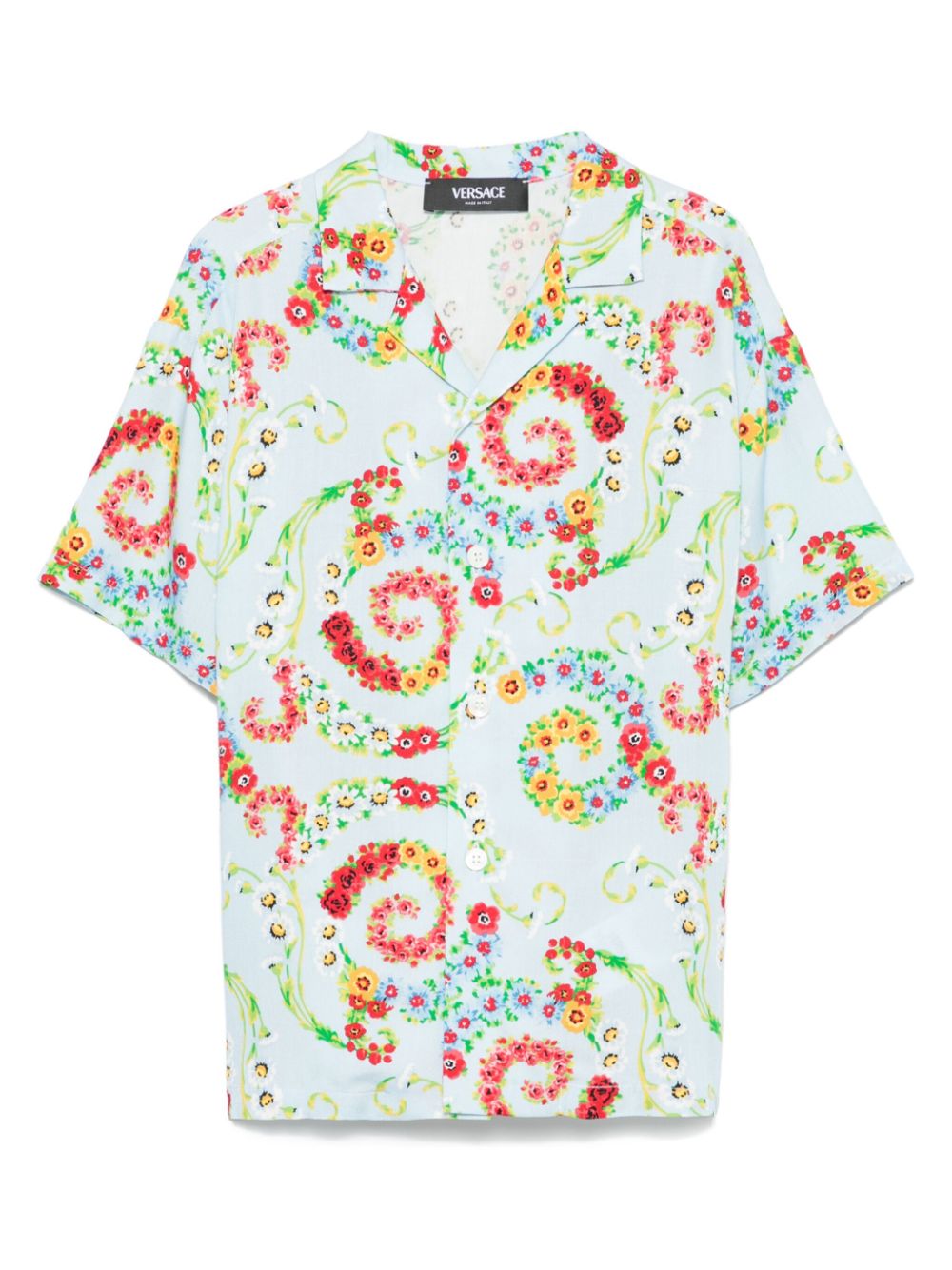 Versace Kids floral-print shirt - Blue