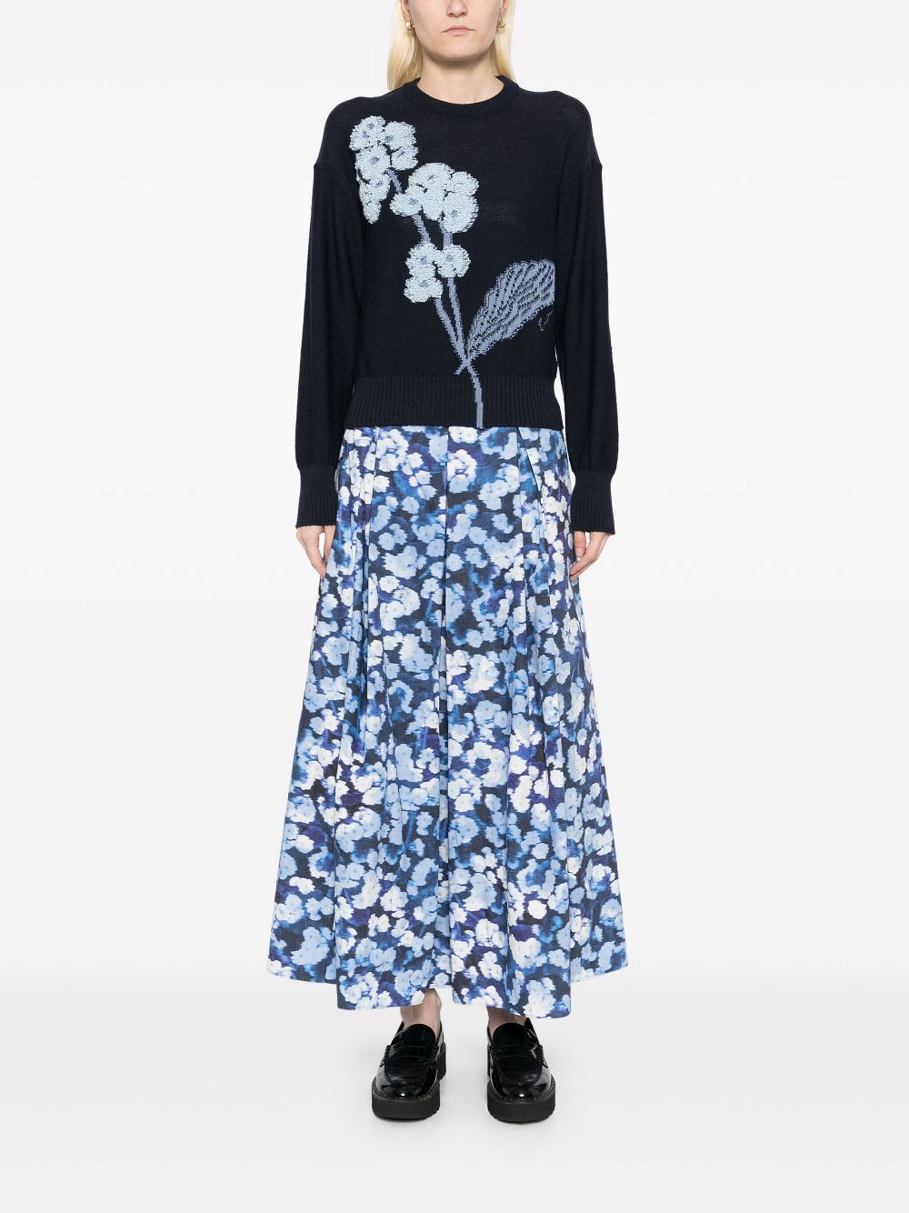 ERDEM geplooide rok - Blauw