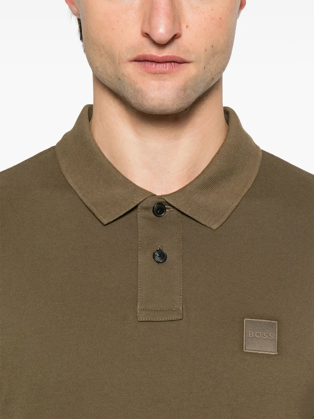 BOSS Poloshirt met logopatch Groen