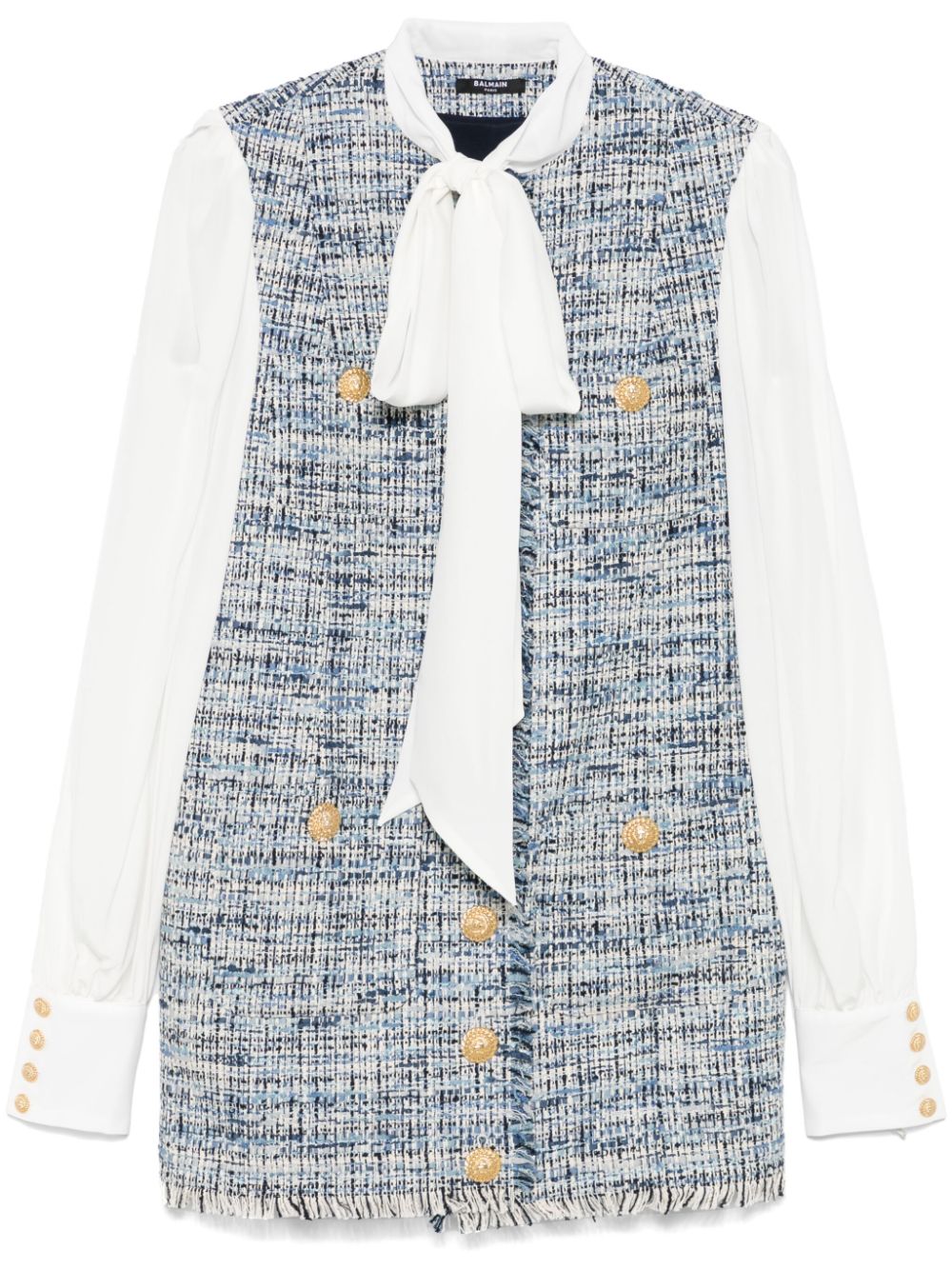 Balmain tweed mini dress - Blue