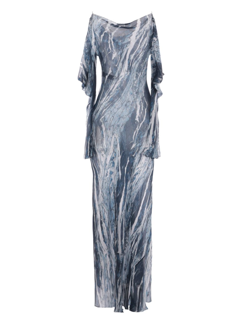 Roberto Cavalli marble-pattern dress - Blauw