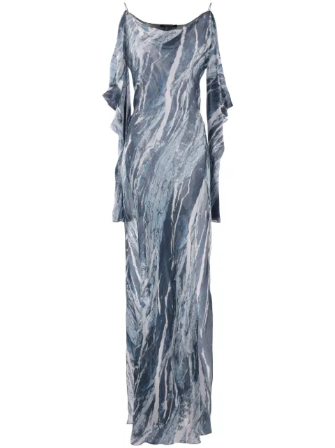 Roberto Cavalli vestido con motivo jaspeado